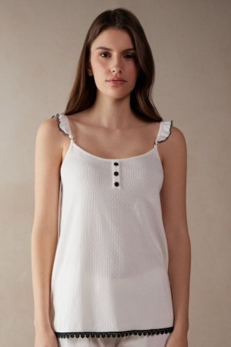 Intimissimi Pure Joy Bomulds Top Hvide | DKQAV39432